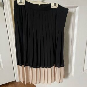 Ann Taylor Black and Cream A-Line Skirt